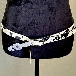 Stylish Black and White Women's Leather Belt